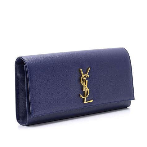 ysl blue clutch|ysl monogram clutch.